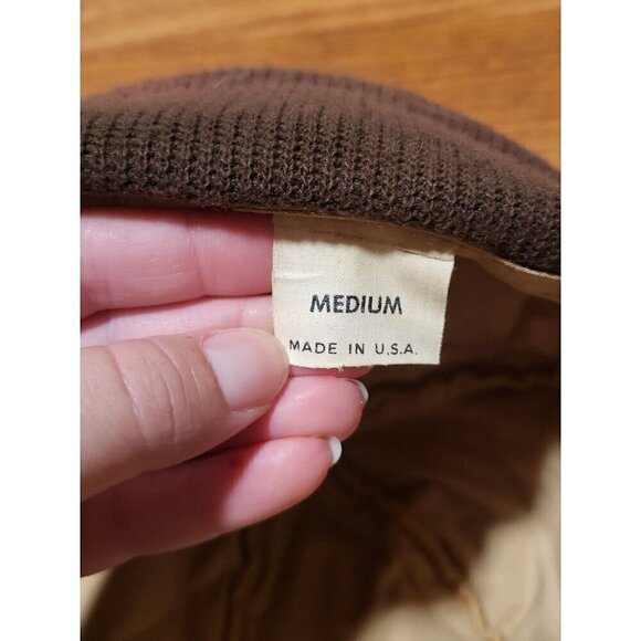 Vintage Made‎ In USA Size M Quilted Hunting Hat Moose Patch - Picture 4 of 4